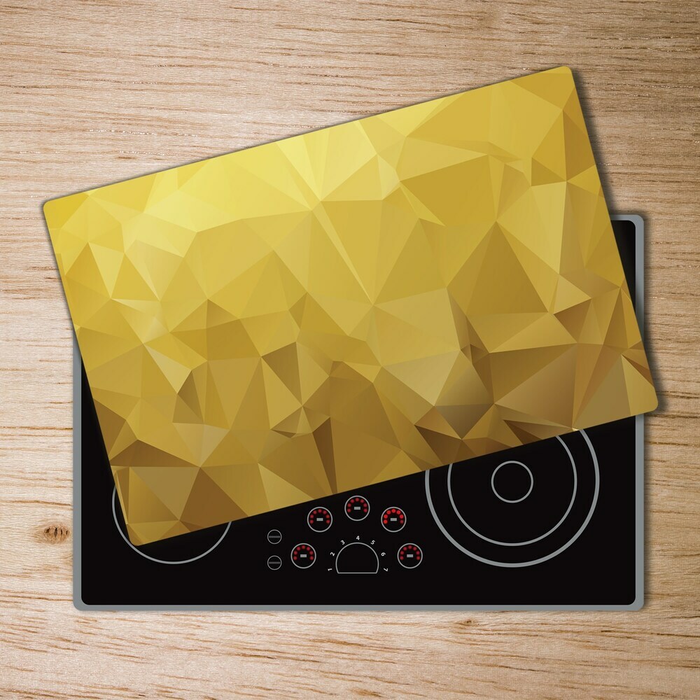 Protection plaque induction Triangles 3D abstraits jaunes