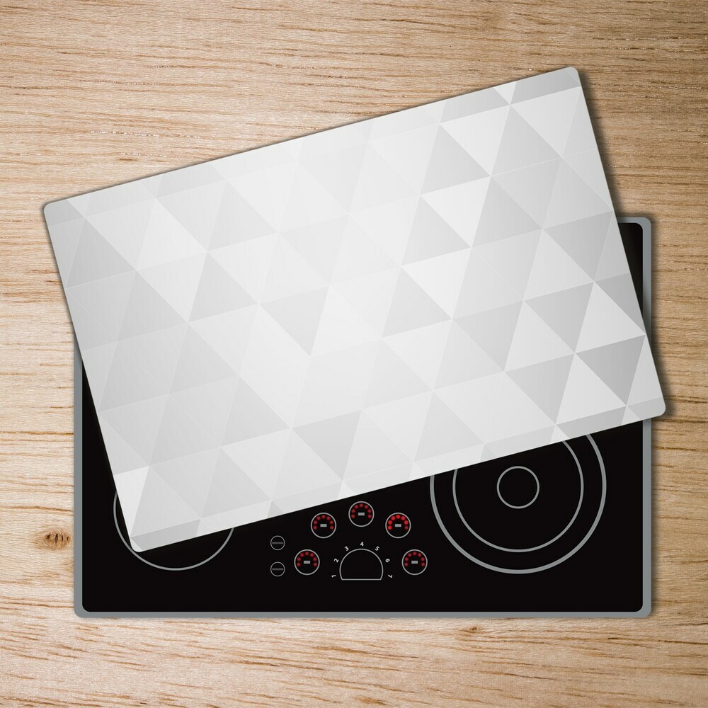 Protection pour plaque de cuisson Fond abstrait triangles blancs