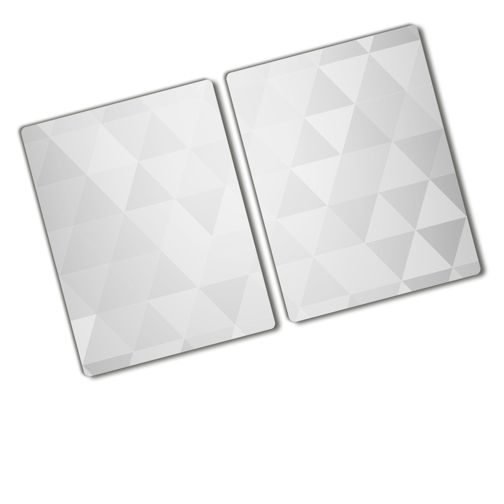 Protection pour plaque de cuisson Fond abstrait triangles blancs