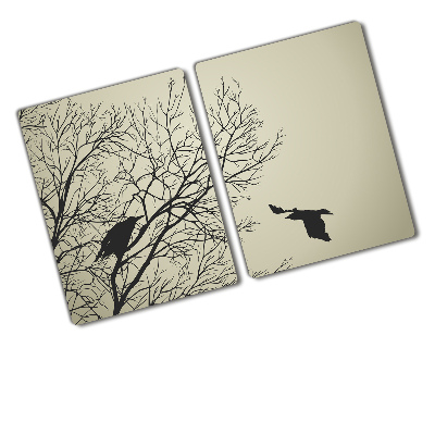 Protection plaque induction Corbeaux dans un arbre