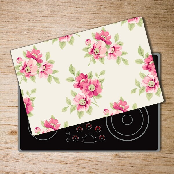 Cache plaque de cuisson Motif floral délicat