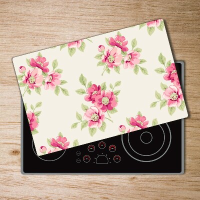 Cache plaque de cuisson Motif floral délicat