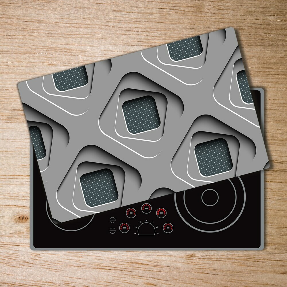 Protection pour plaque de cuisson Abstraction 3D gris