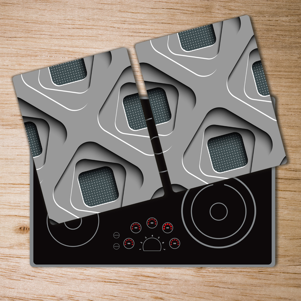 Protection pour plaque de cuisson Abstraction 3D gris