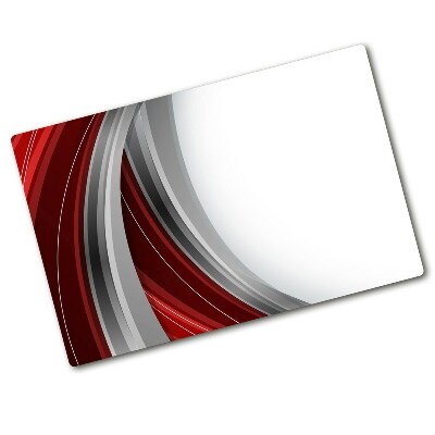 Protection pour plaque de cuisson Fond de vagues rouges