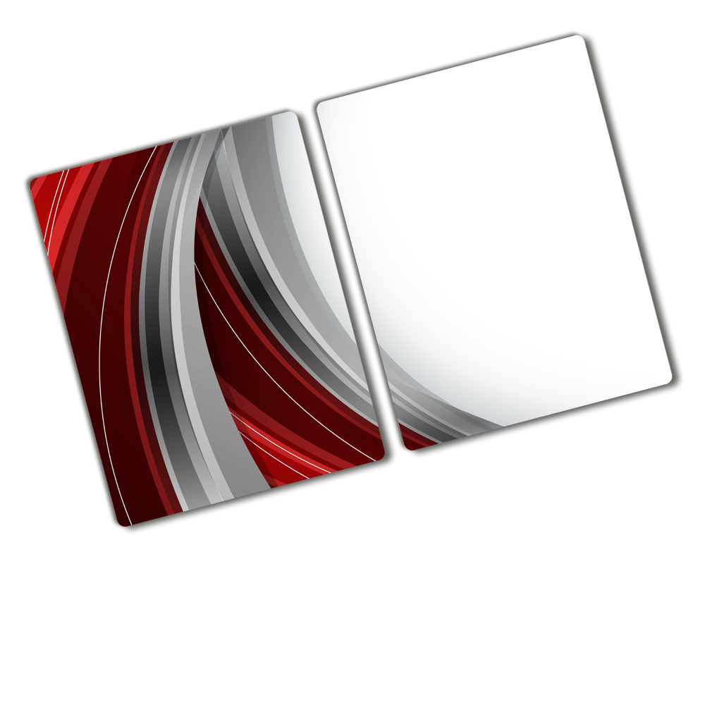 Protection pour plaque de cuisson Fond de vagues rouges