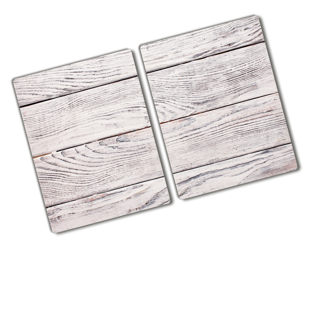 Cache plaque de cuisson Mur en bois avec panneaux blancs