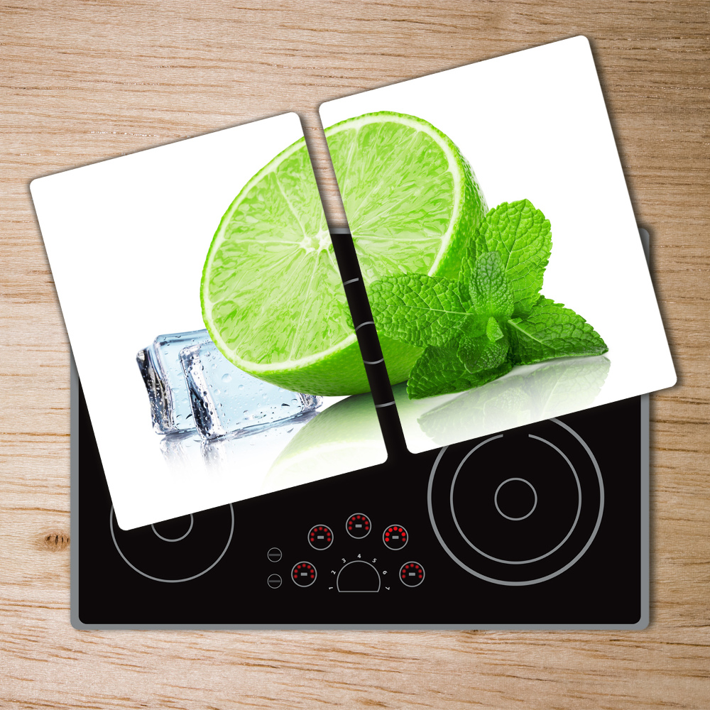 Cache plaque de cuisson Citron vert avec glace