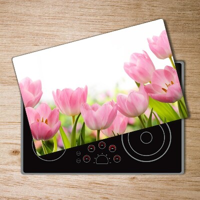 Protection pour plaque de cuisson Tulipes roses