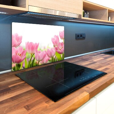 Protection pour plaque de cuisson Tulipes roses