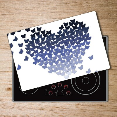 Protection pour plaque de cuisson Coeur avec papillons