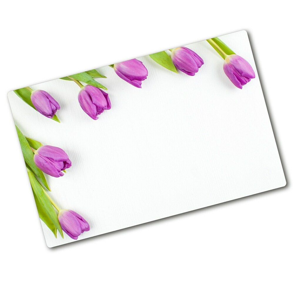 Protection pour plaque de cuisson Tulipes violettes