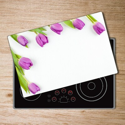 Protection pour plaque de cuisson Tulipes violettes