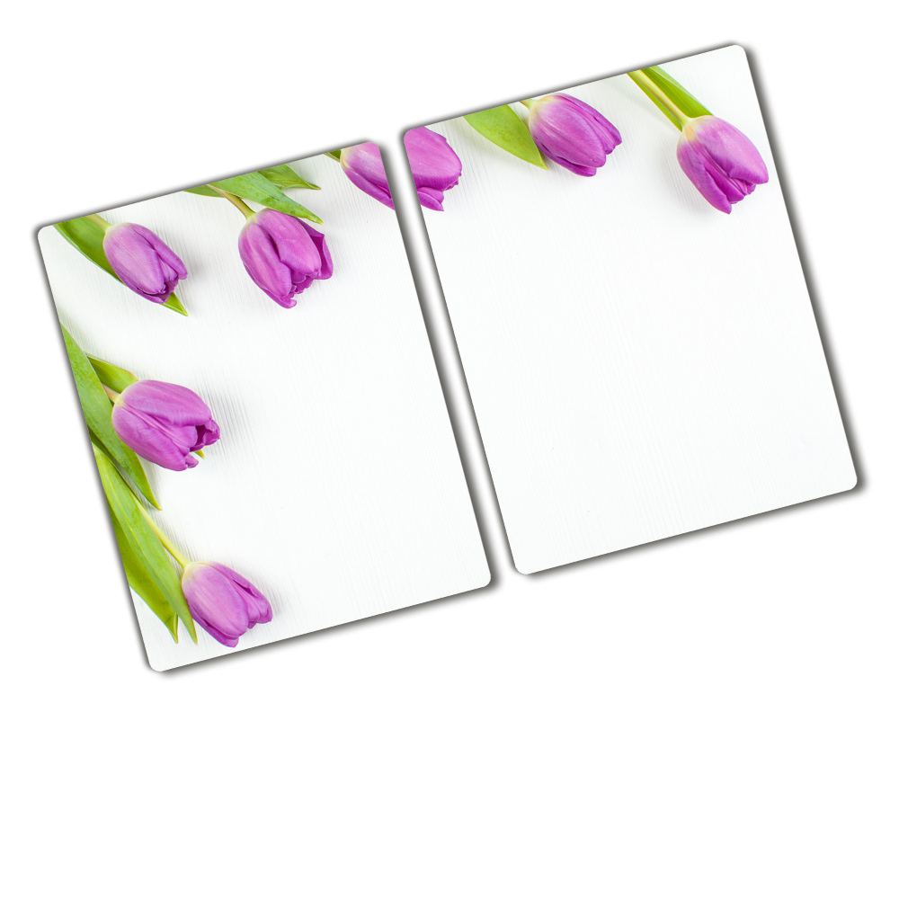 Protection pour plaque de cuisson Tulipes violettes