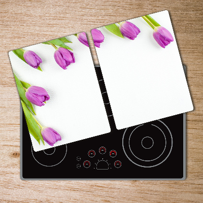 Protection pour plaque de cuisson Tulipes violettes