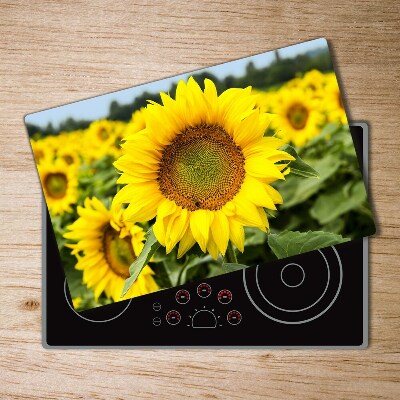 Protection pour plaque de cuisson Champ de tournesols