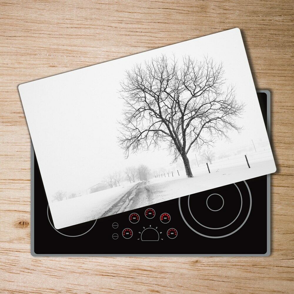 Cache plaque de cuisson Arbre en hiver