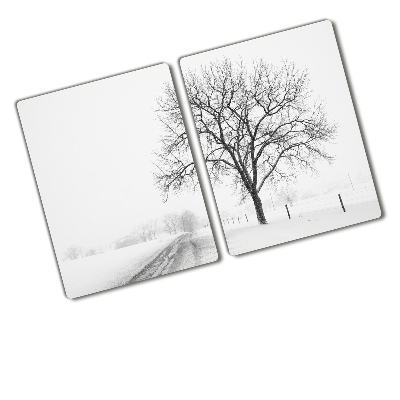 Cache plaque de cuisson Arbre en hiver