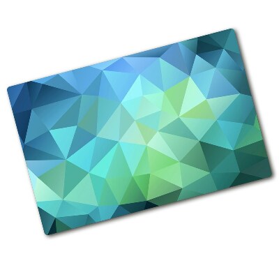 Protection pour plaque de cuisson Fond abstrait bleu Triangles 3D