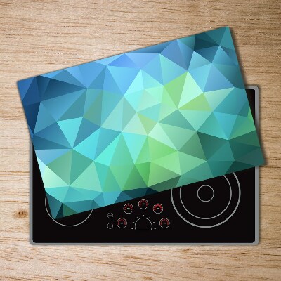 Protection pour plaque de cuisson Fond abstrait bleu Triangles 3D