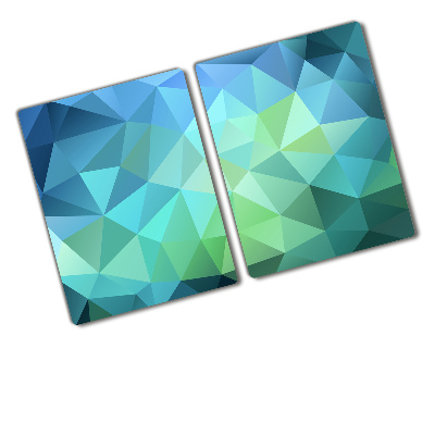 Protection pour plaque de cuisson Fond abstrait bleu Triangles 3D