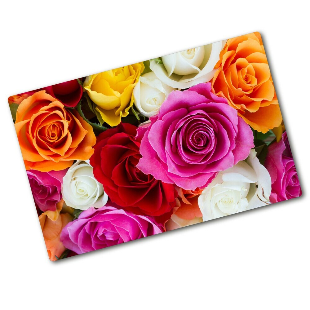 Protège plaque de cuisson Roses colorées