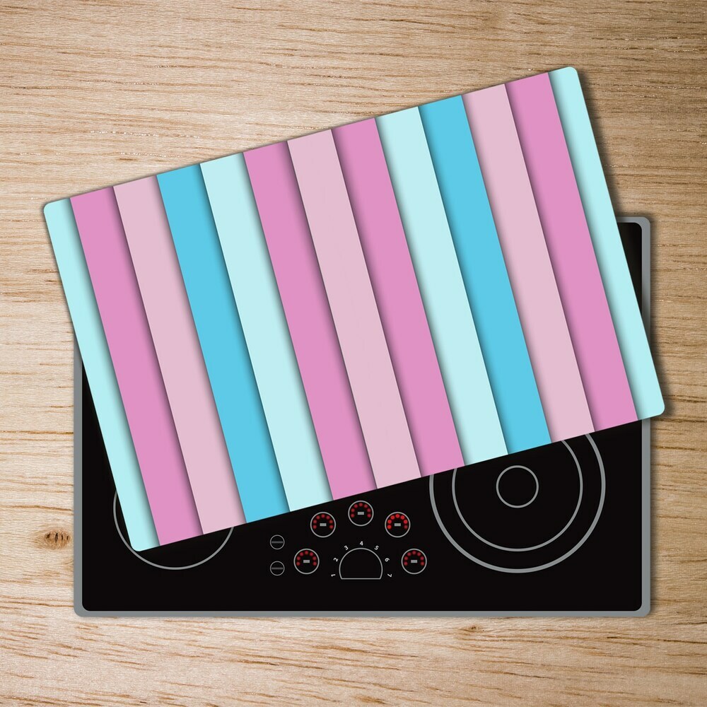 Protection pour plaque de cuisson Rayures pastel