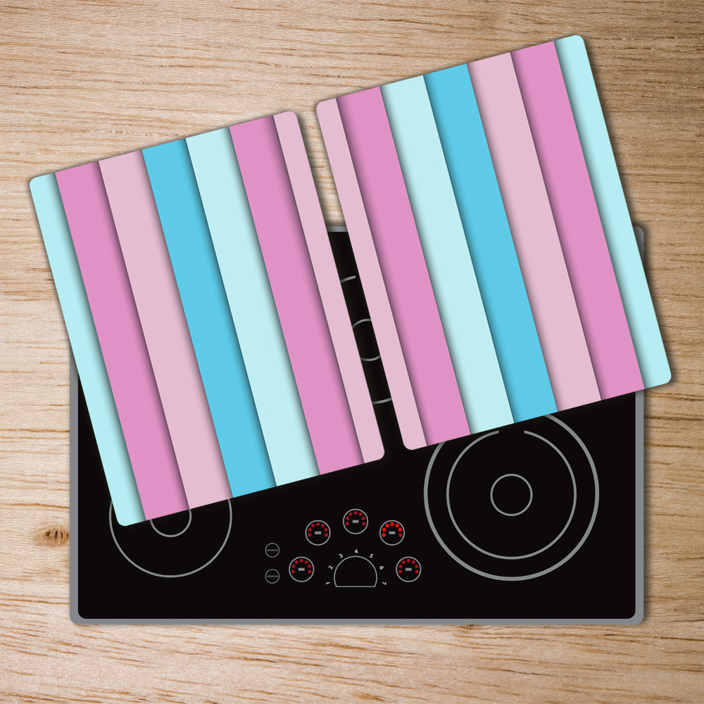 Protection pour plaque de cuisson Rayures pastel