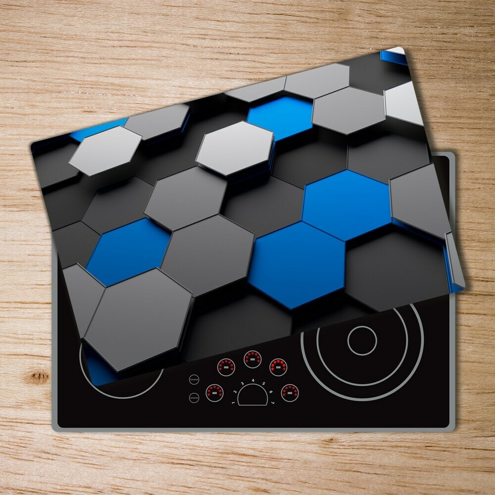 Protection pour plaque de cuisson Hexagones 3D abstraits