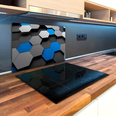 Protection pour plaque de cuisson Hexagones 3D abstraits