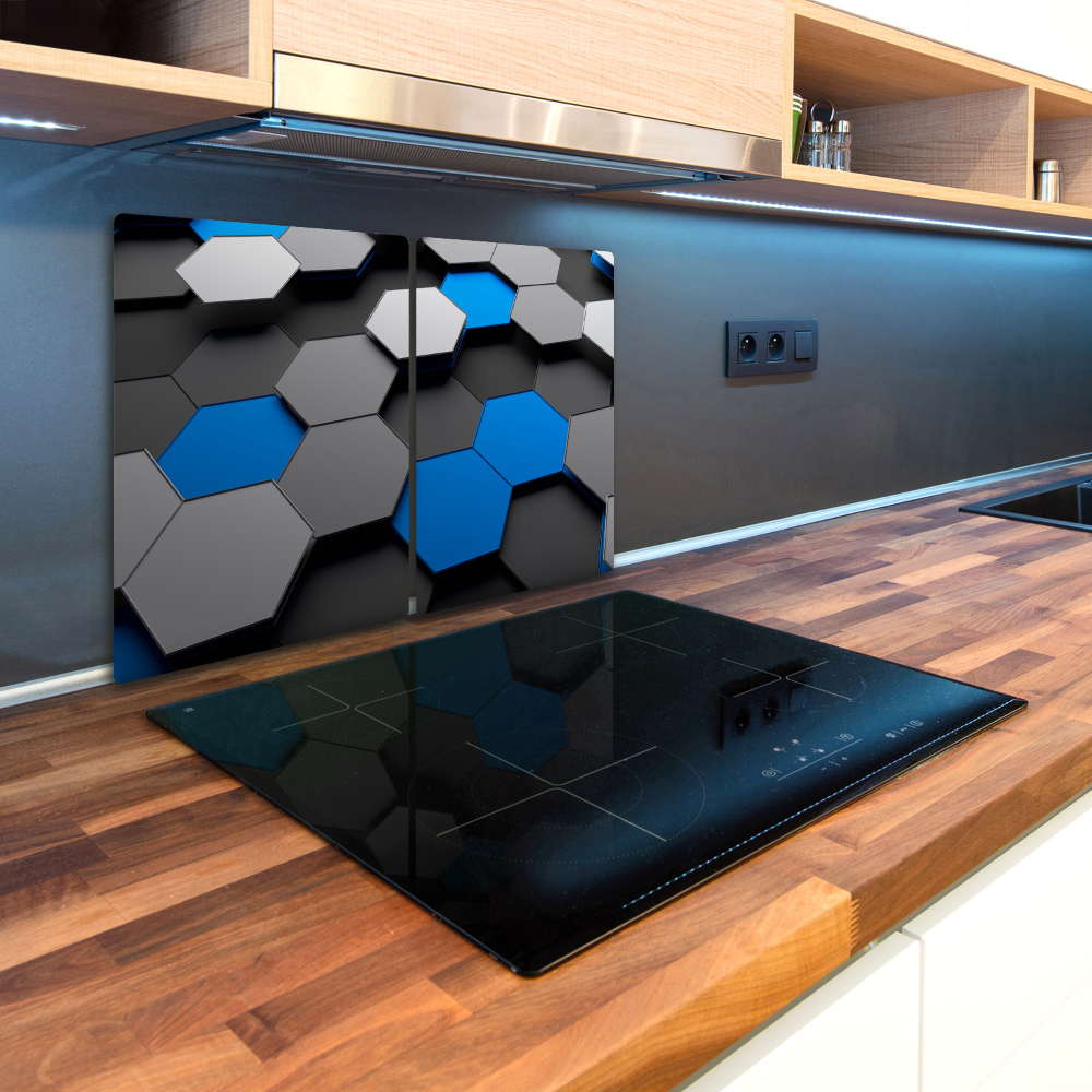 Protection pour plaque de cuisson Hexagones 3D abstraits