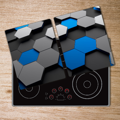 Protection pour plaque de cuisson Hexagones 3D abstraits