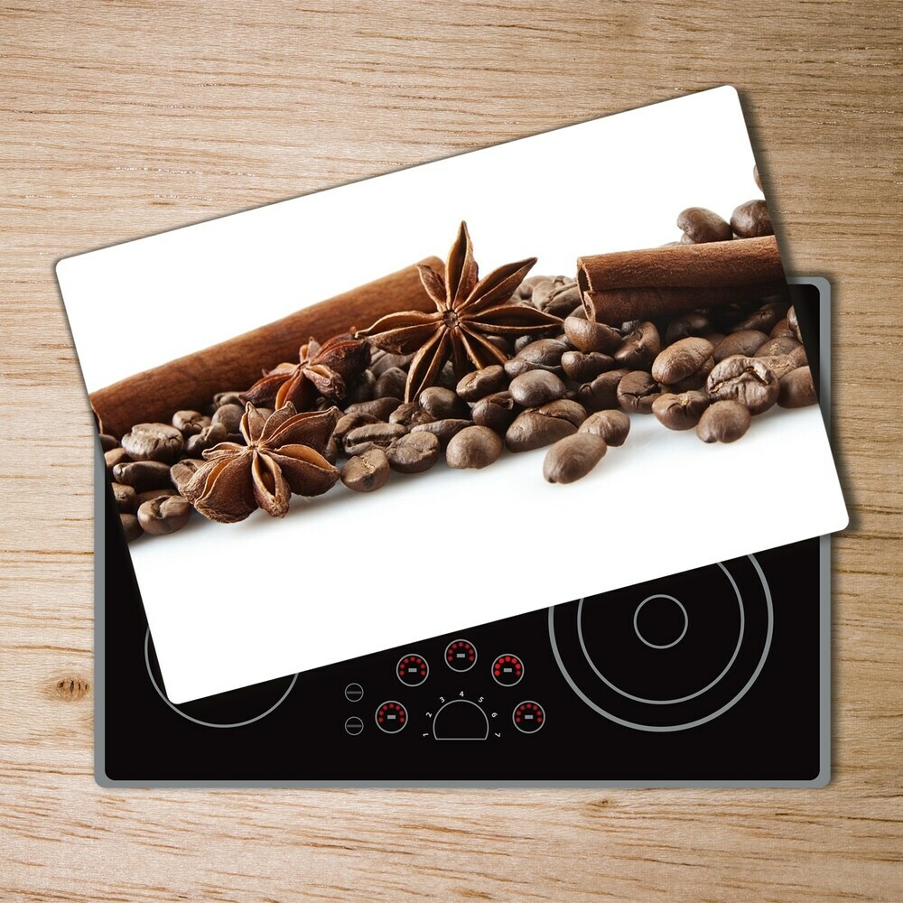 Protection pour plaque de cuisson Grains de café cannelle