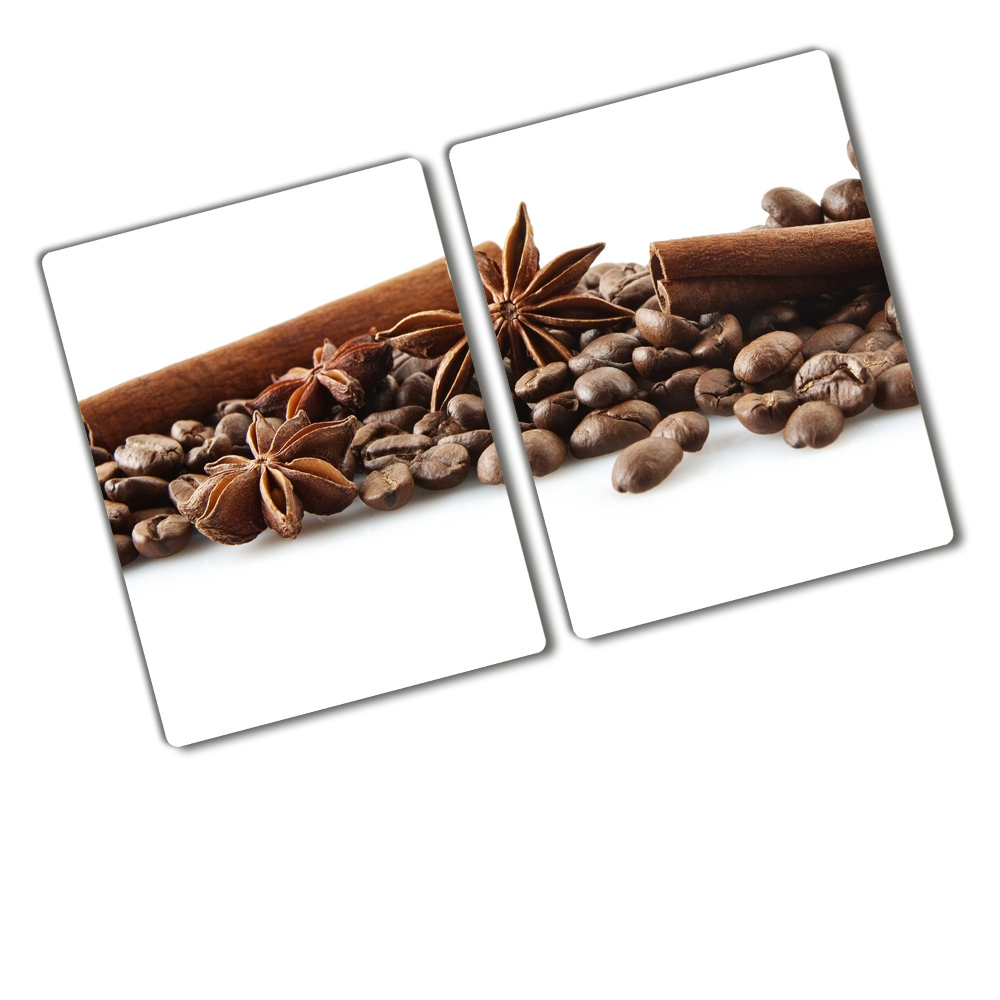 Protection pour plaque de cuisson Grains de café cannelle