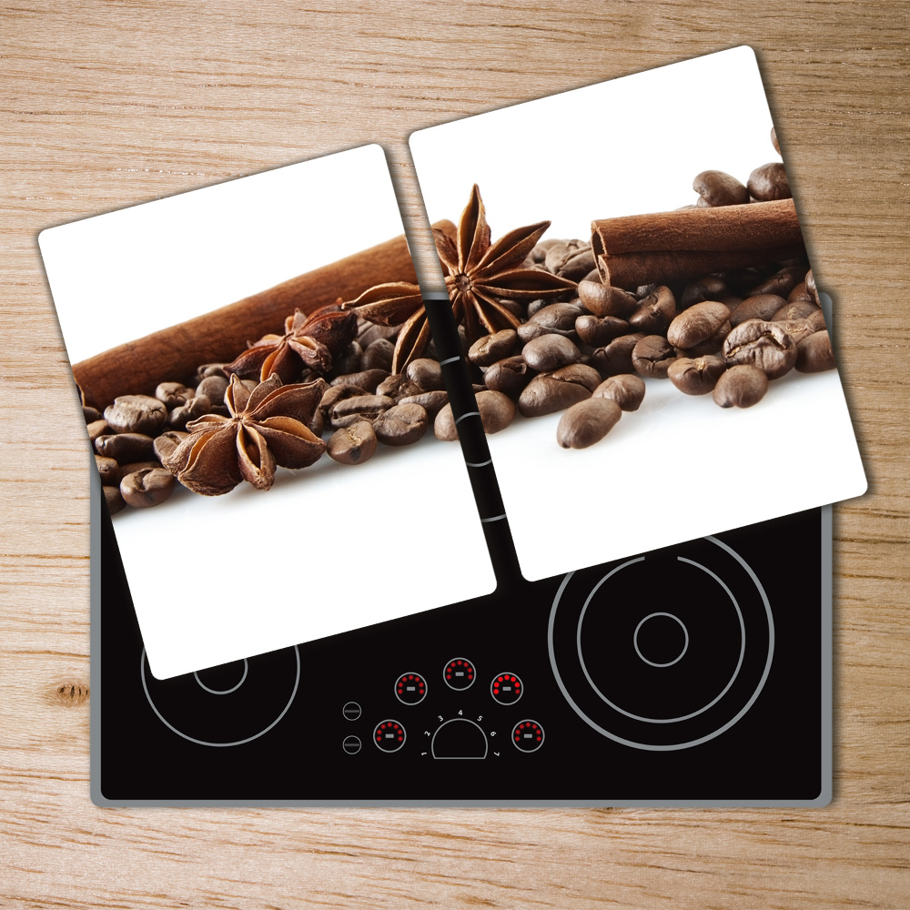 Protection pour plaque de cuisson Grains de café cannelle