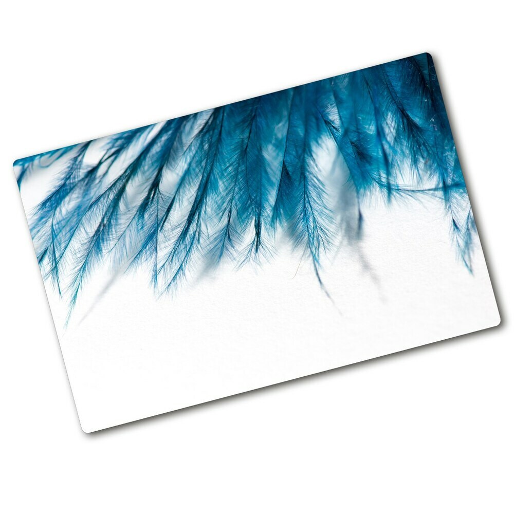 Protection pour plaque de cuisson Plumes bleues