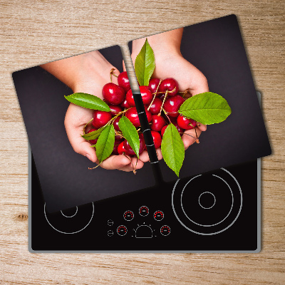 Cache plaque de cuisson Cerises dans les mains