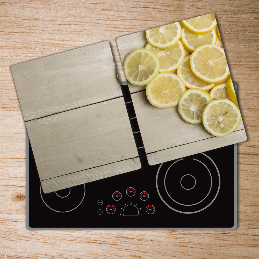 Cache plaque de cuisson Citrons en bois