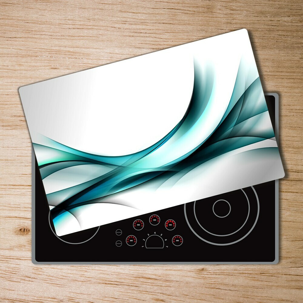 Protection pour plaque de cuisson Vagues bleues abstraites