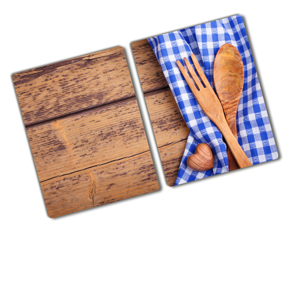 Cache plaque de cuisson Couverts en bois