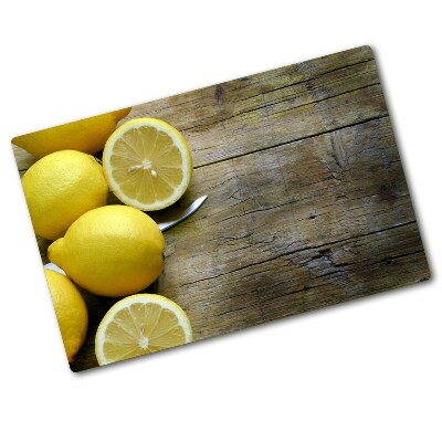 Cache plaque de cuisson Citrons sur bois