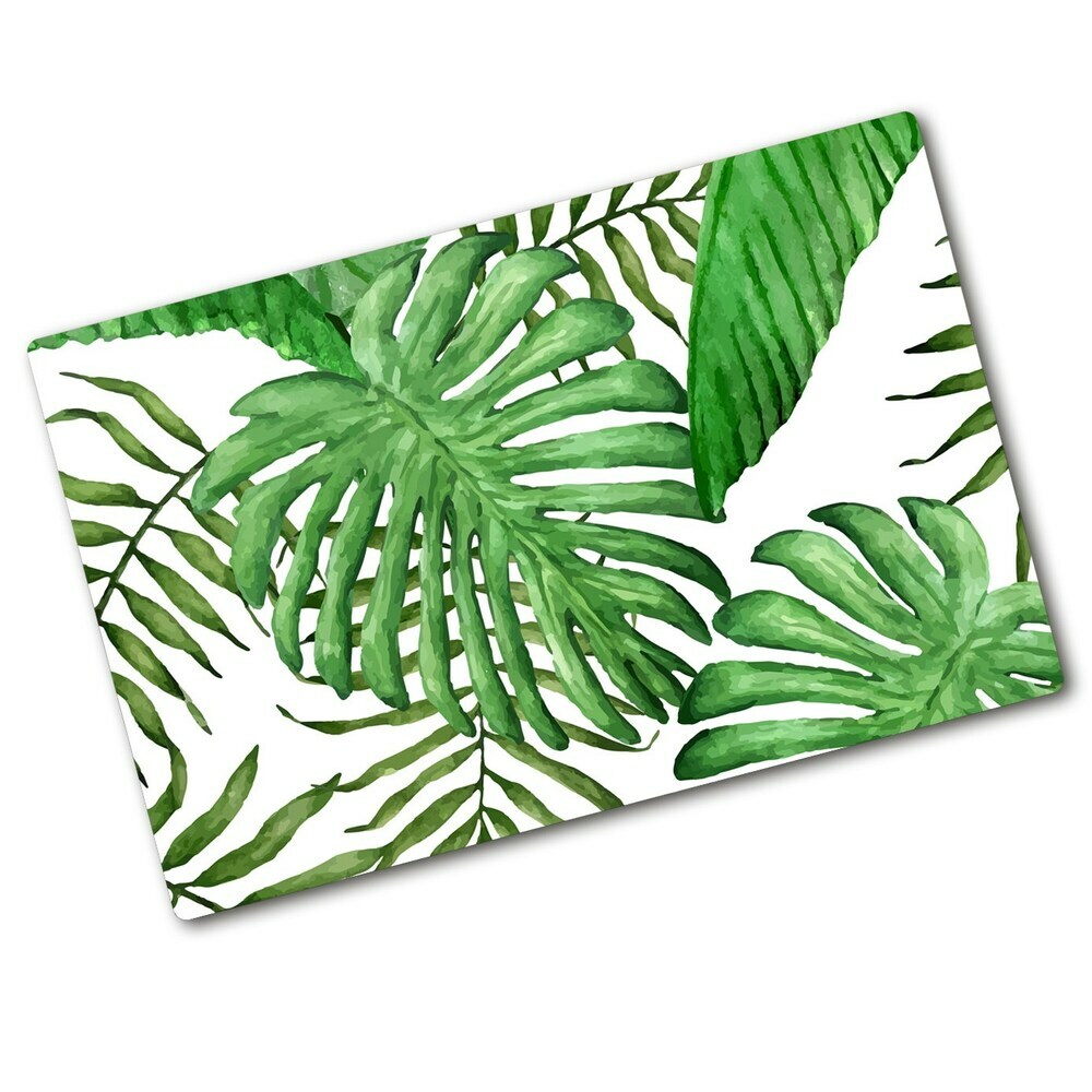 Protège plaque de cuisson Feuilles tropicales grand monstera