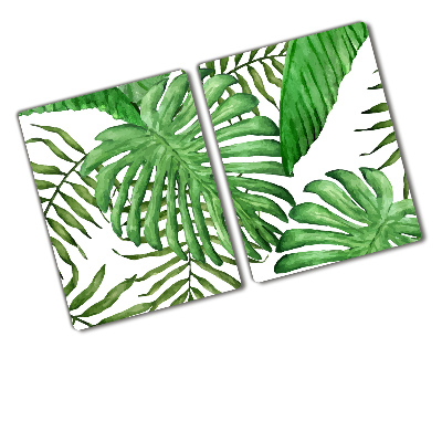 Protège plaque de cuisson Feuilles tropicales grand monstera