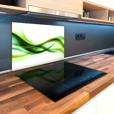 Protection pour plaque de cuisson Vagues vertes calmes abstraites