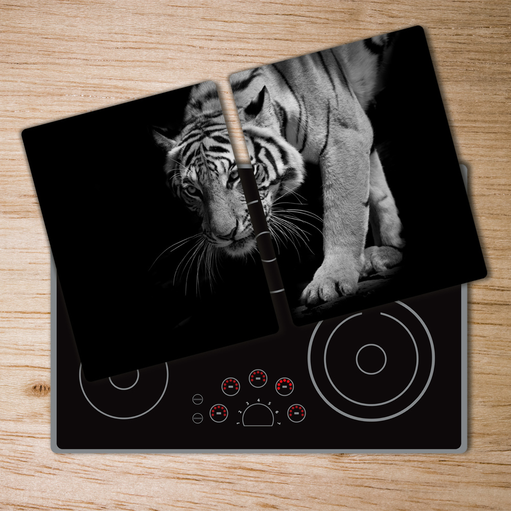 Protection plaque induction Tigre fond noir