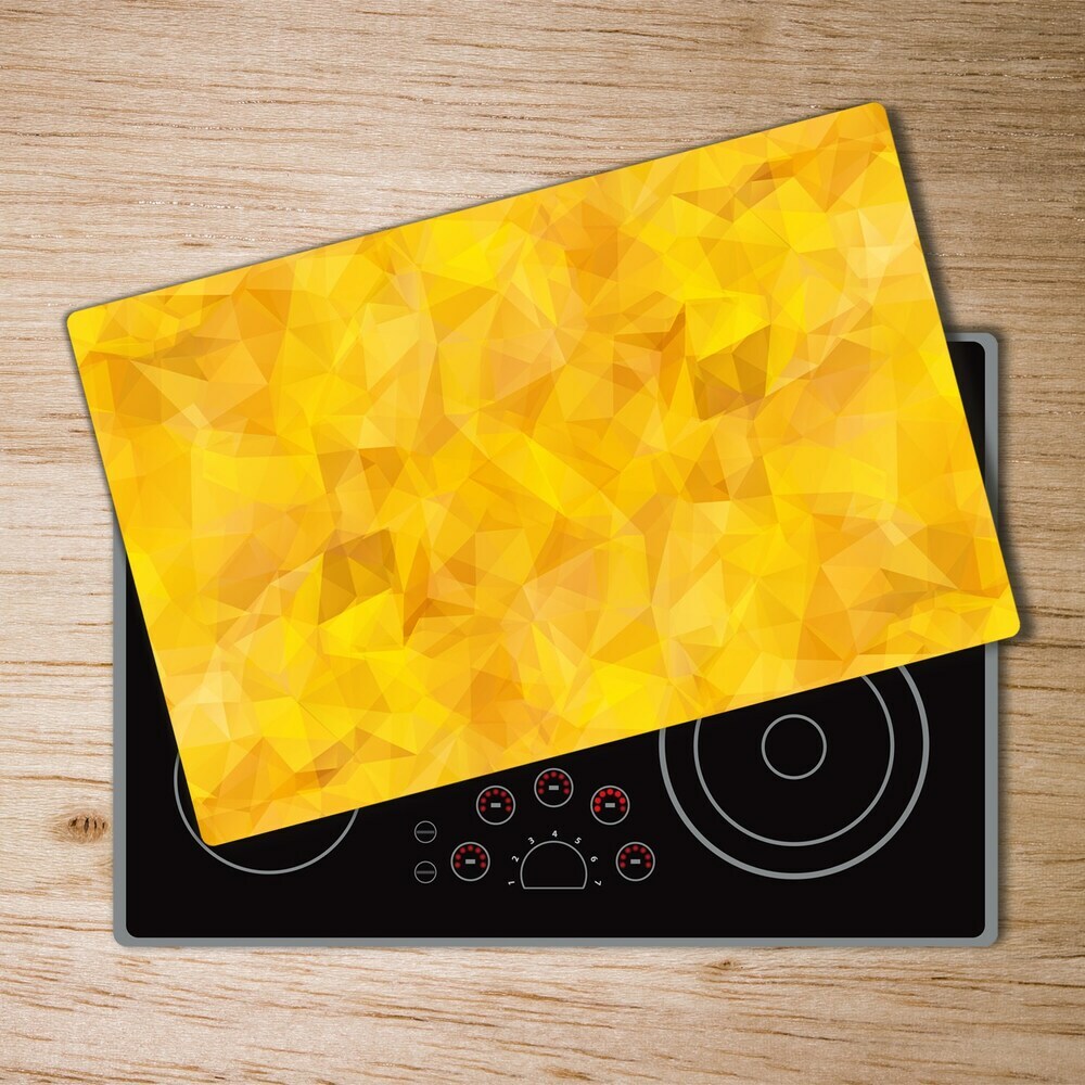 Protection pour plaque de cuisson Triangles jaunes abstraits