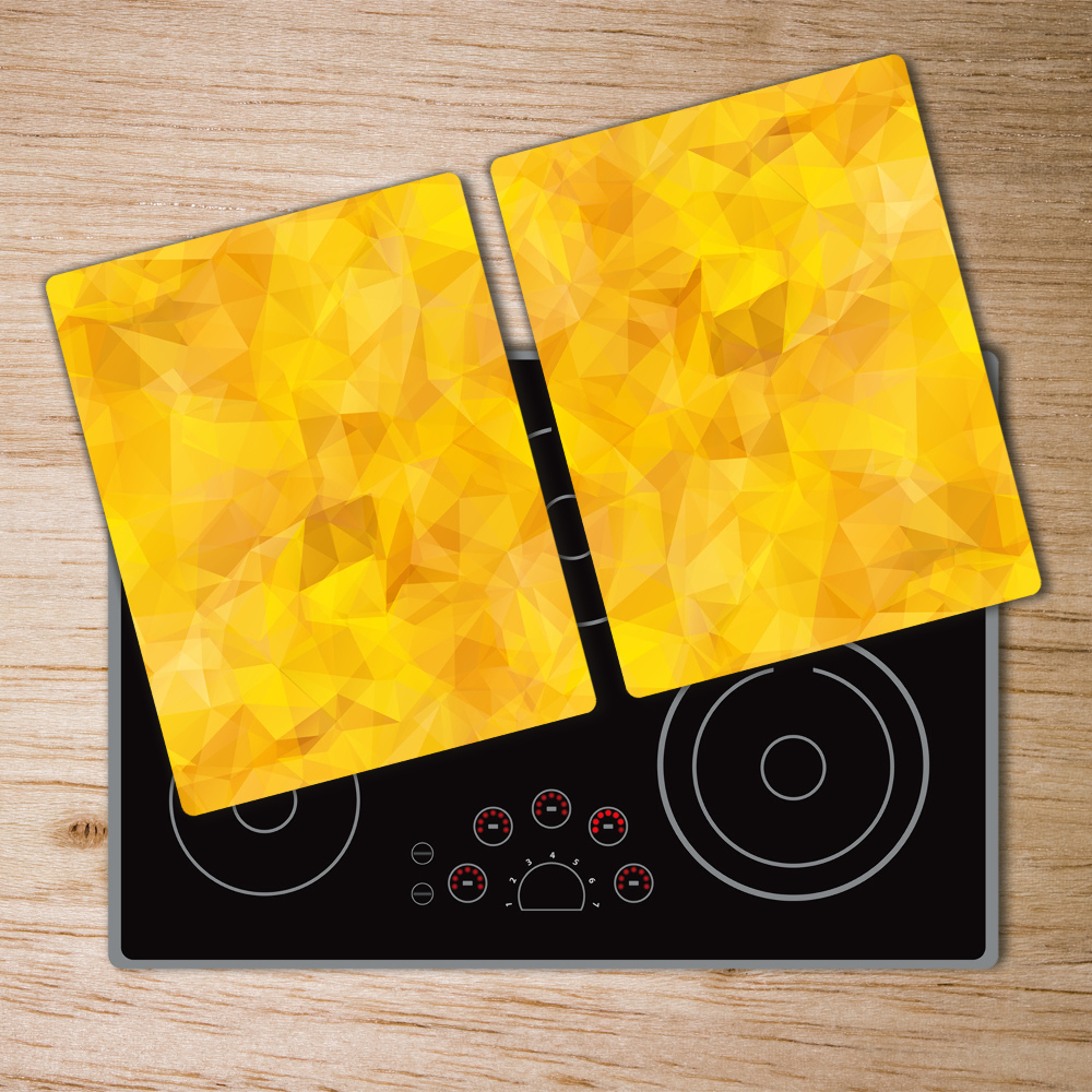 Protection pour plaque de cuisson Triangles jaunes abstraits