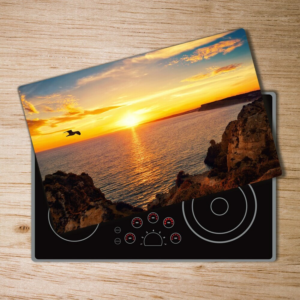 Protection plaque induction Coucher de soleil sur la mer