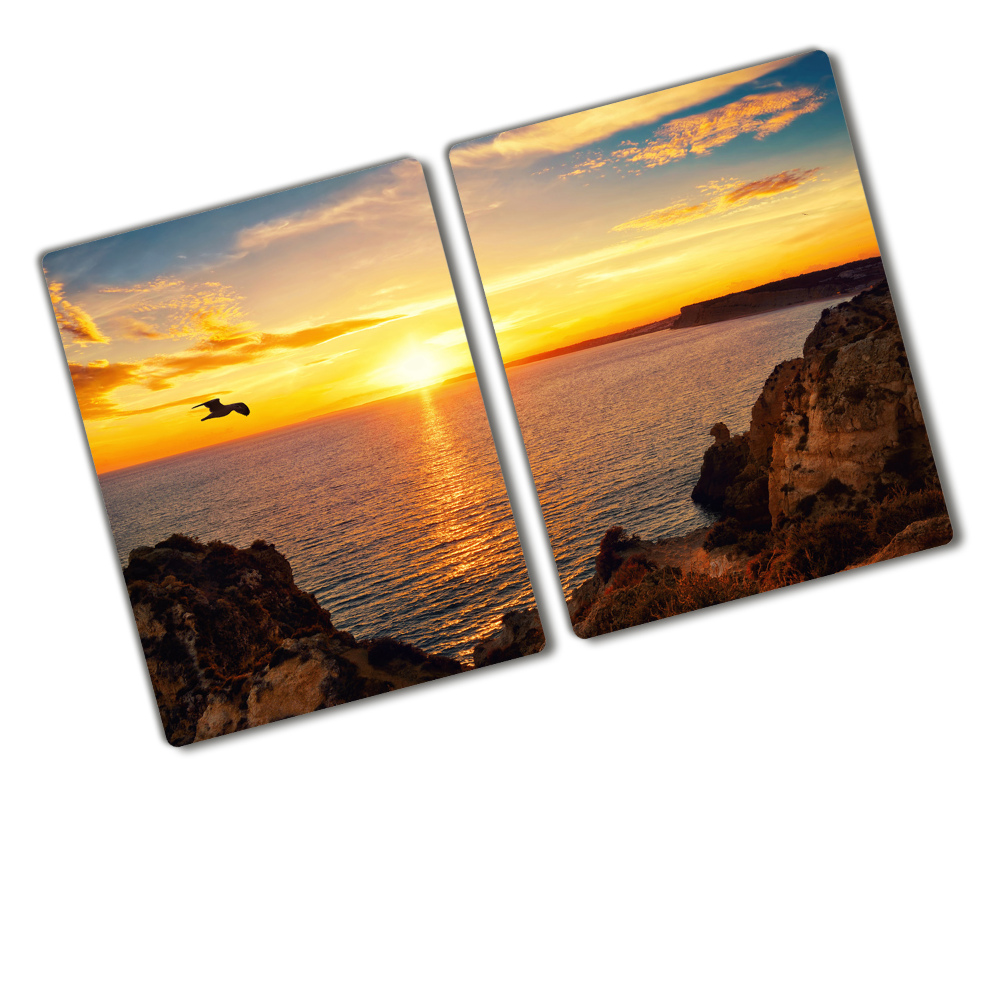 Protection plaque induction Coucher de soleil sur la mer