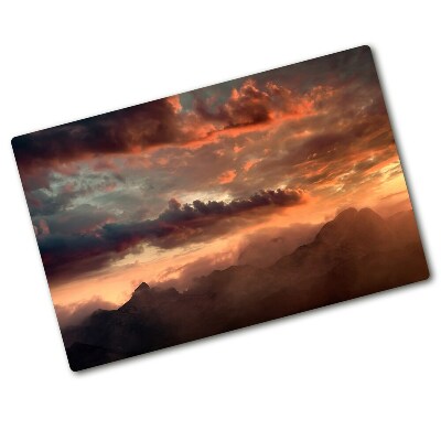 Protection pour plaque de cuisson Coucher de soleil en montagne